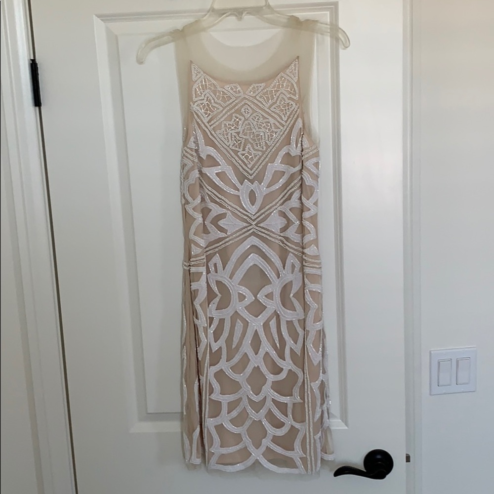 Lotus Threads gorgeous nude and beaded midi dress